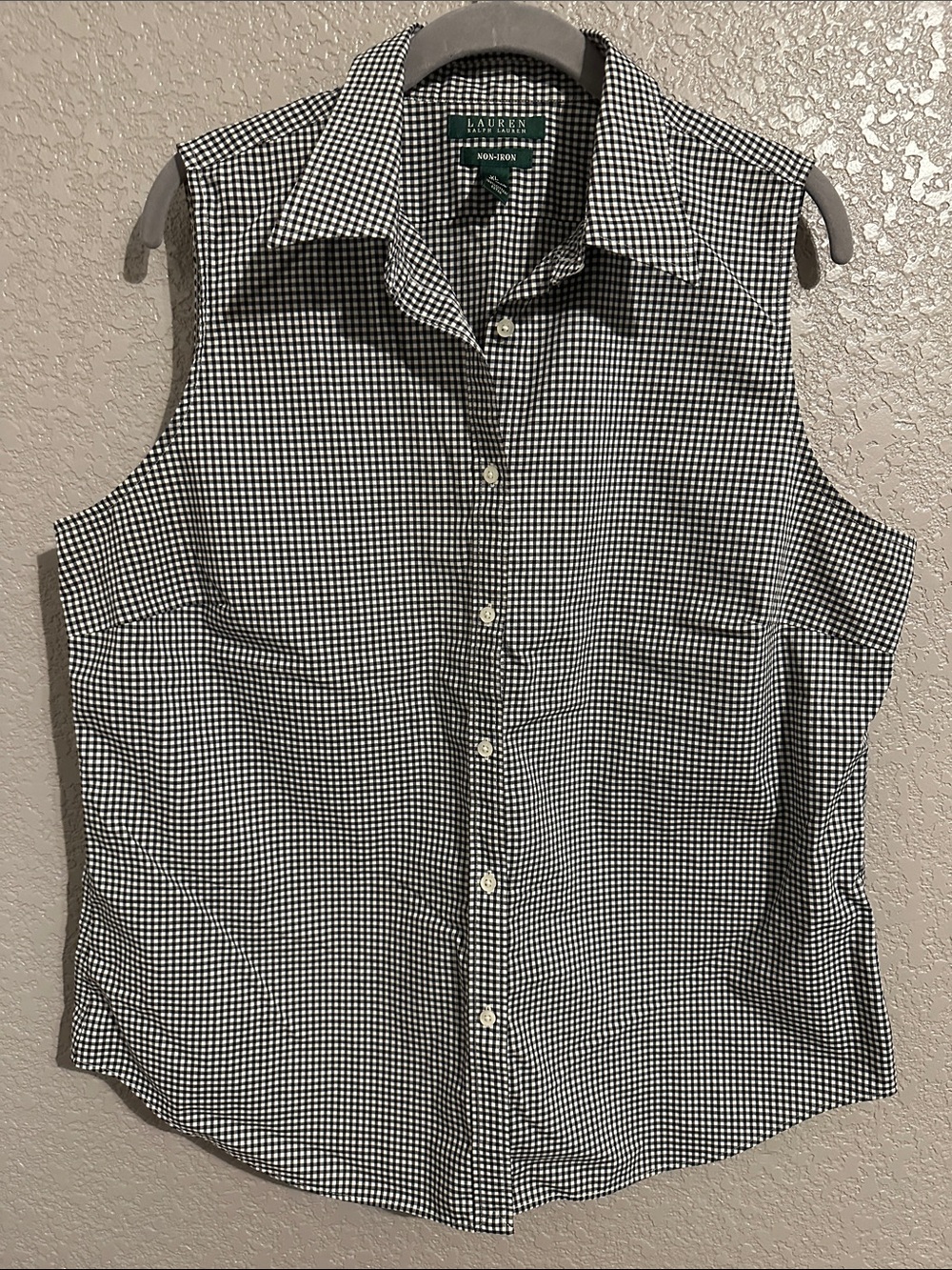 Lauren Ralph Lauren Black and White Gingham Button-Down Shirt